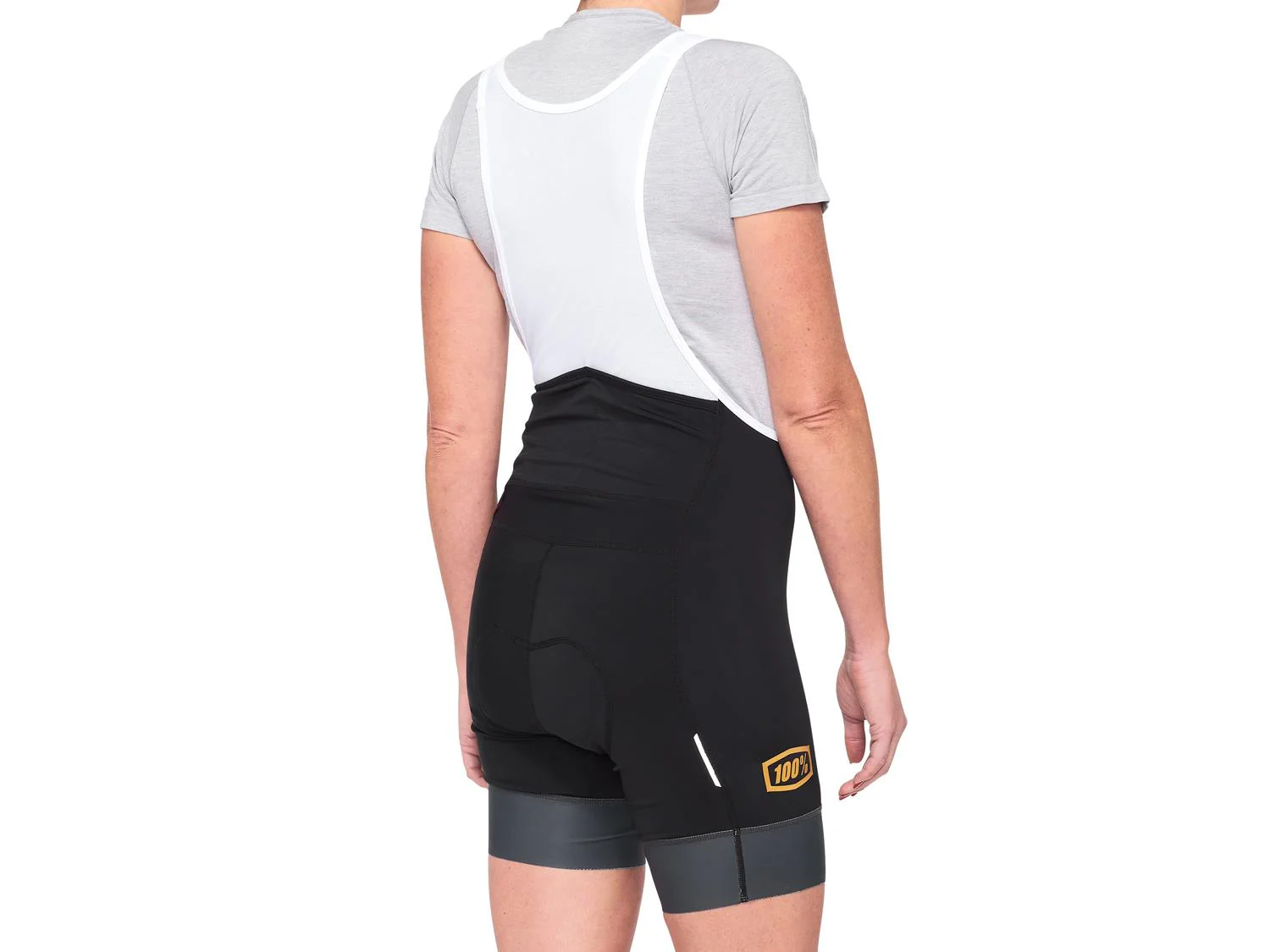 Exceeda Womens Bib Short - Black/Charcoal - Image 2