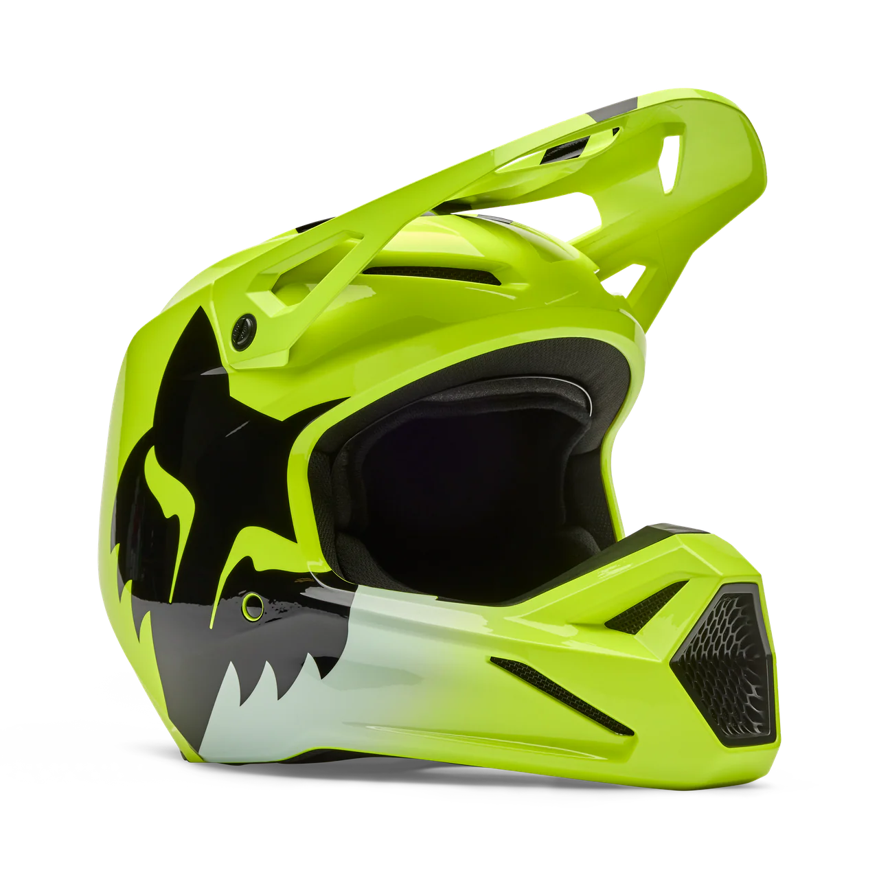 V1 Shield Fullface Helm - Fluorescent Yellow - Image 2