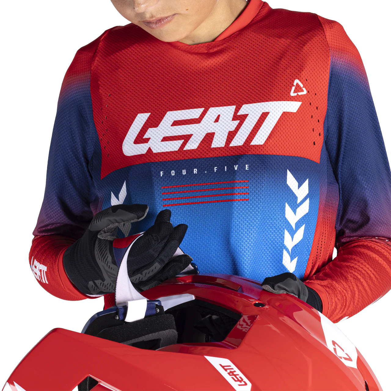 Jersey Moto 4.5 Jr - Royal Blue/Red - Image 5