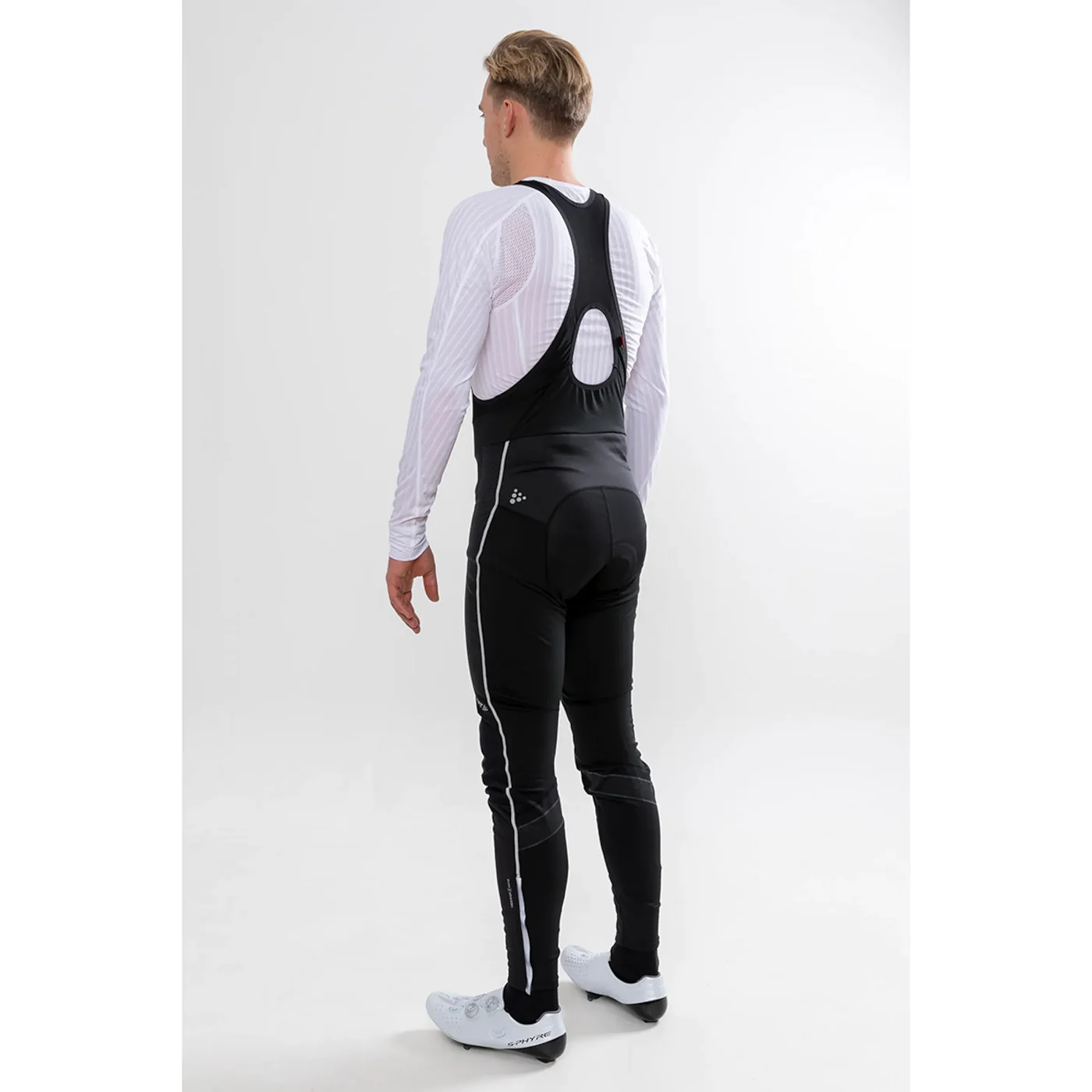 Ideal Pro Wind Bib Tights with pad M - Schwarz - Image 3
