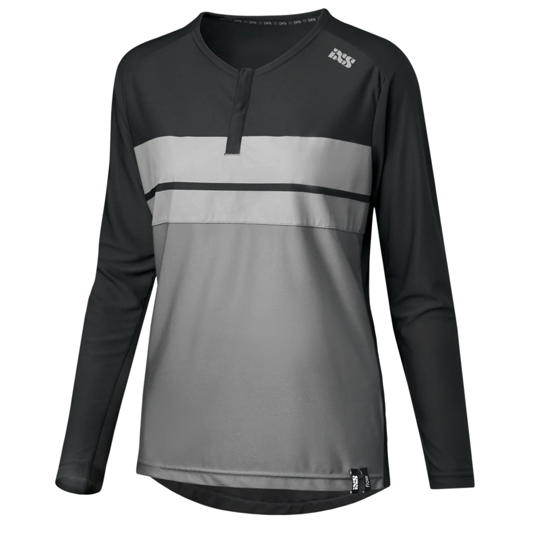 Damen Flow Lite 1.0 Henley - schwarz-graphit