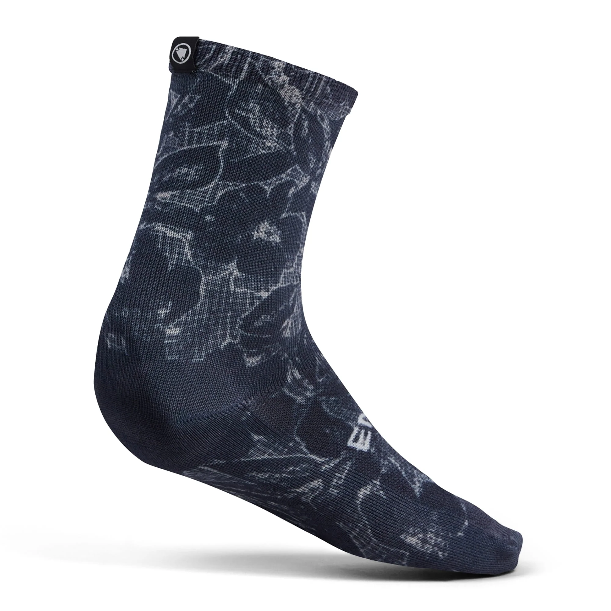 Grid Floral LTD Print Socke - Schwarz - Image 3