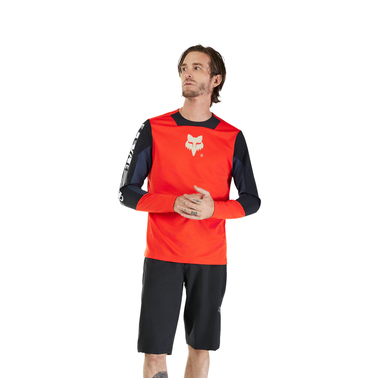 Defend Long Sleeve Jersey Elevated - Flo Red - Image 3