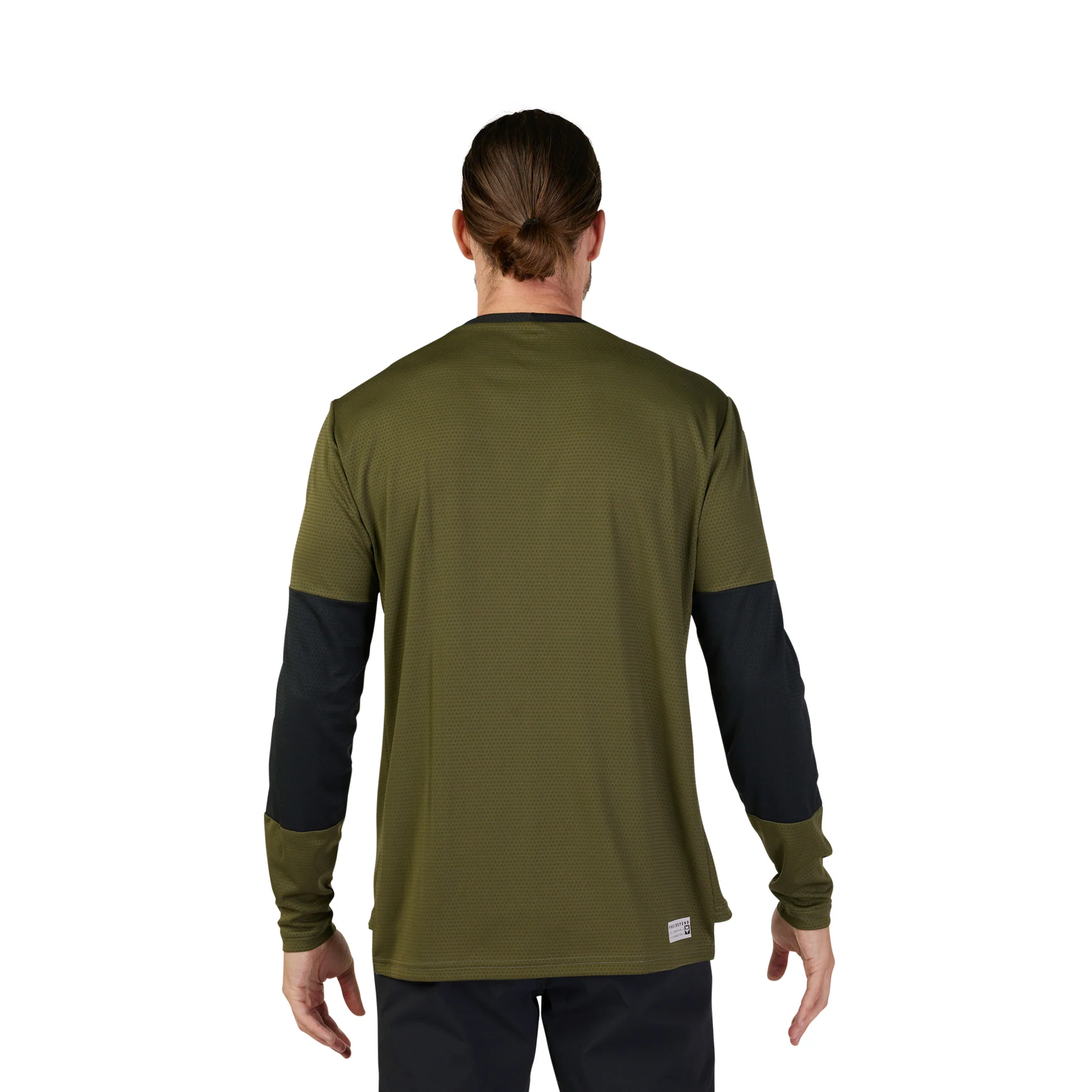 Defend Long-Sleeve Jersey Fox Head - Olive Green - Image 3