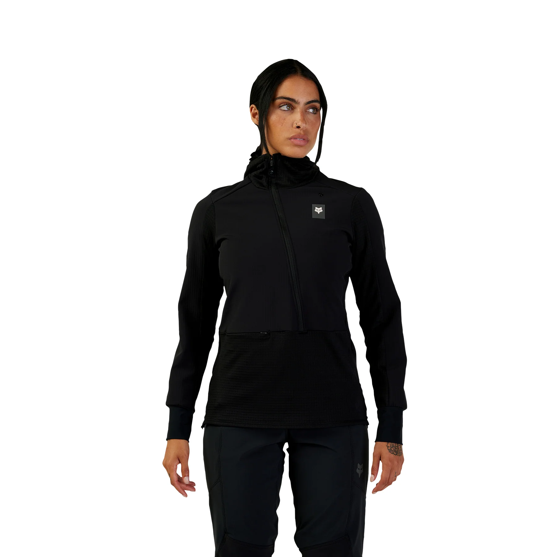 Women's Defend Thermal Hoodie - Black - Image 2