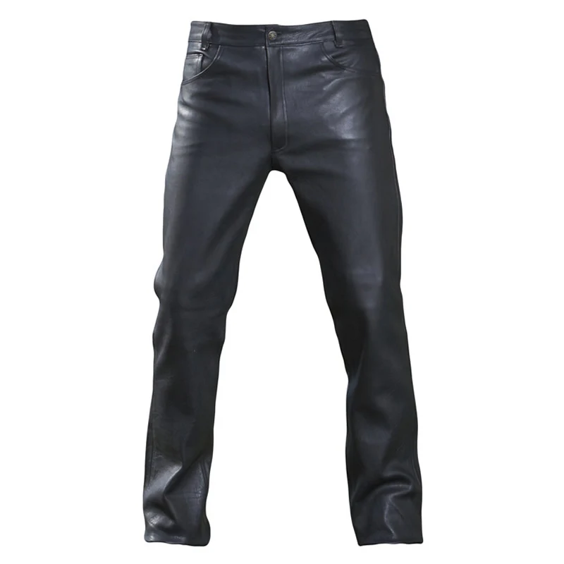 Lederjeans - schwarz