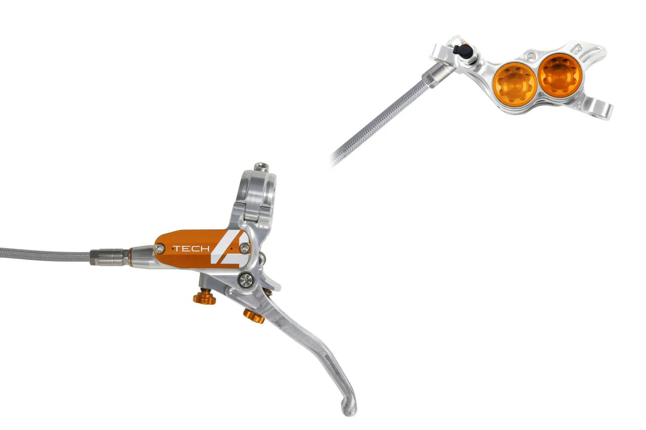 Tech 4 E4 Scheibenbremse Stahlflexleitung - silber / orange