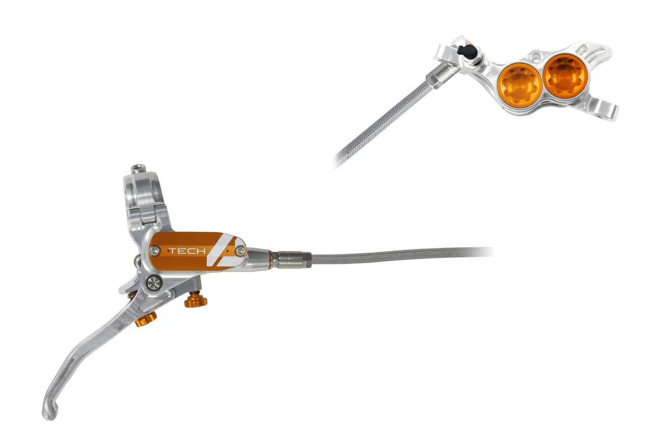Tech 4 E4 Scheibenbremse Stahlflexleitung - silber / orange - Image 2