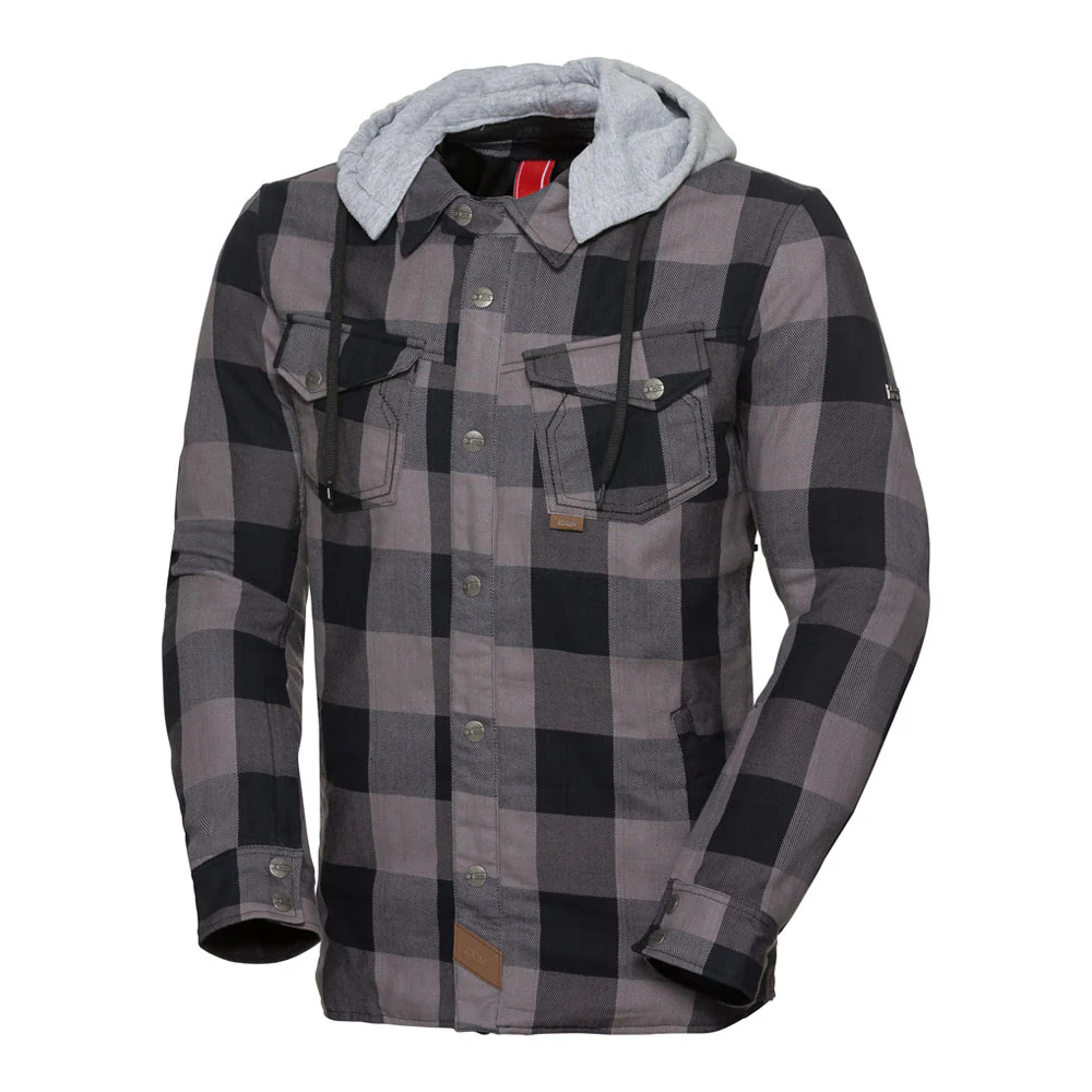 Jacke Classic Moto-Flanell - schwarz-anthrazit