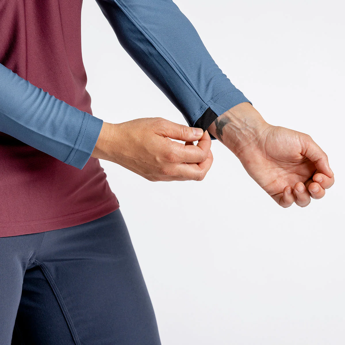 Flow XTG Women's Long Sleeve Henley - Raisin / Marine - Image 10