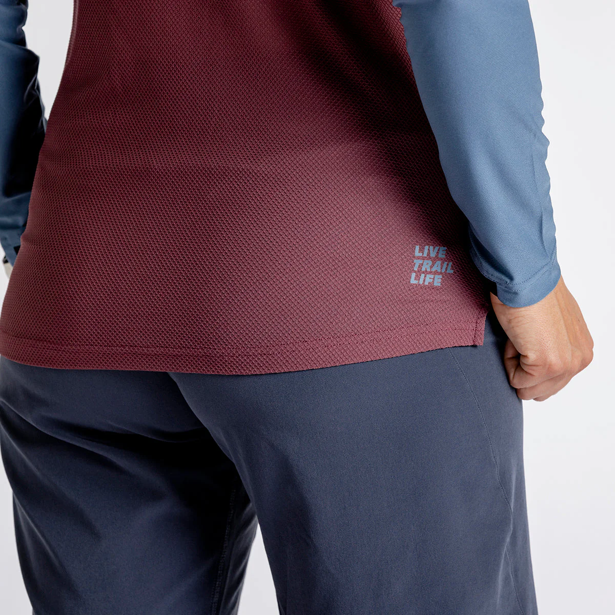 Flow XTG Women's Long Sleeve Henley - Raisin / Marine - Image 7