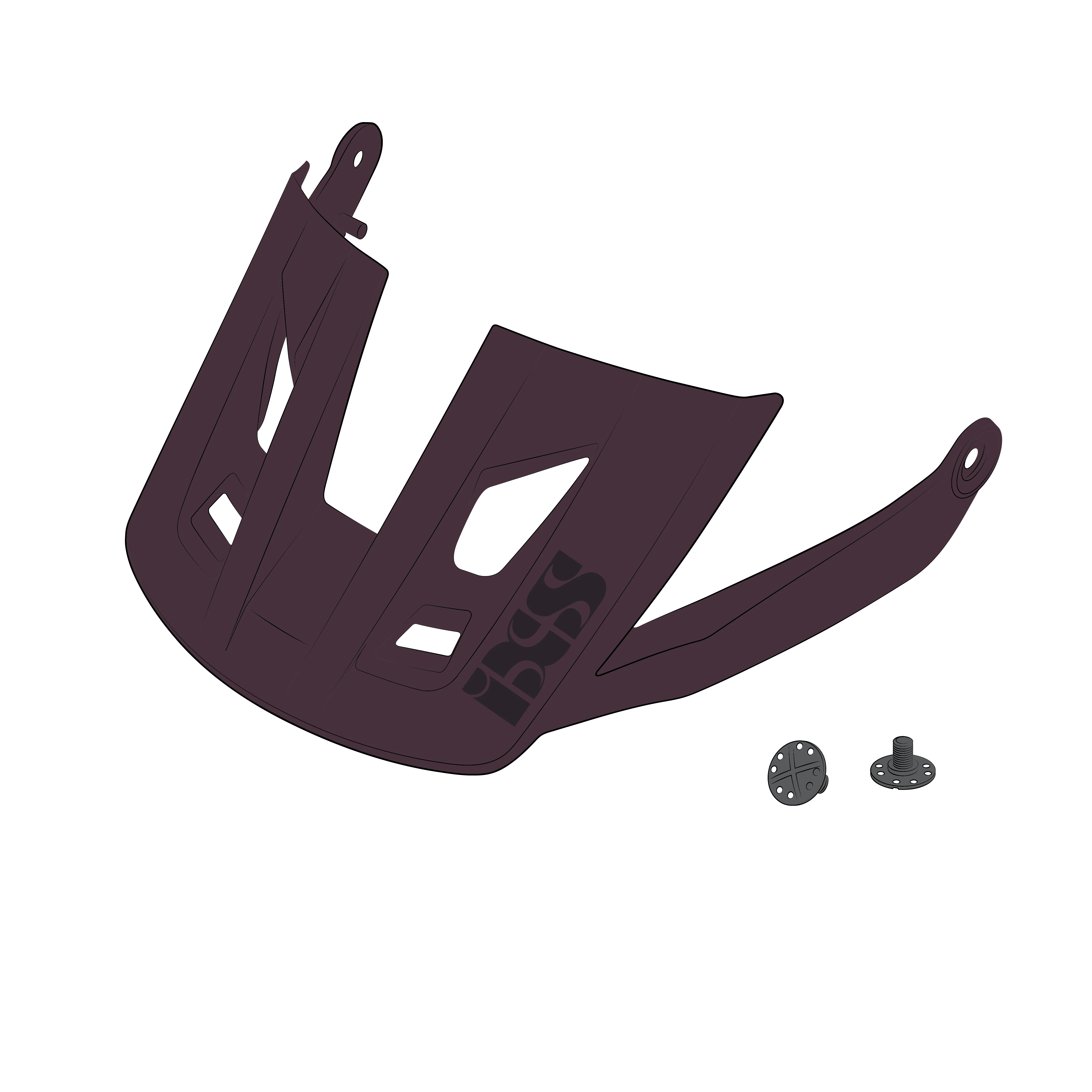 Visor + Pins Trail EVO - Raisin XS
