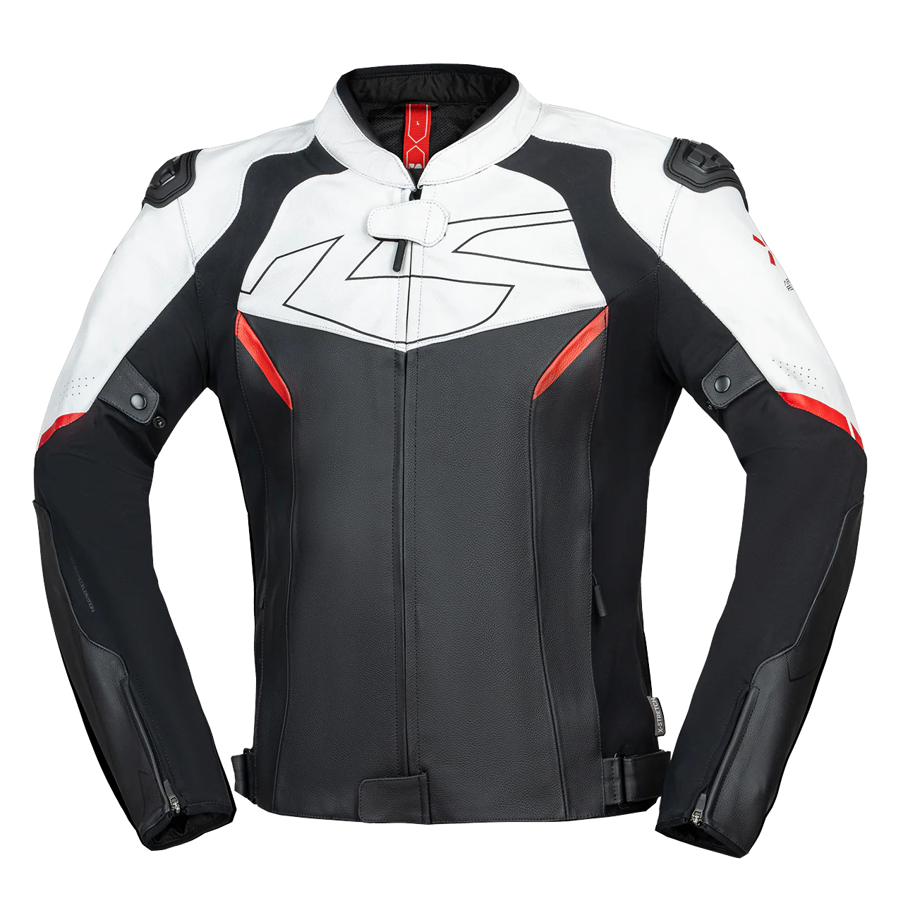 Ace 1.0 Lederjacke - schwarz-weiss-rot