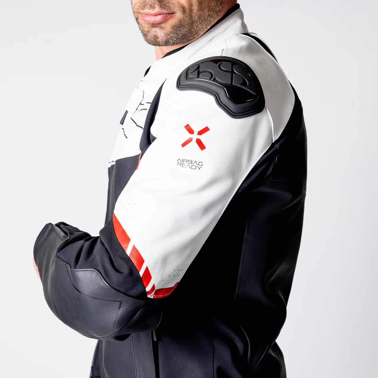 Ace 1.0 Lederjacke - schwarz-weiss-rot - Image 11