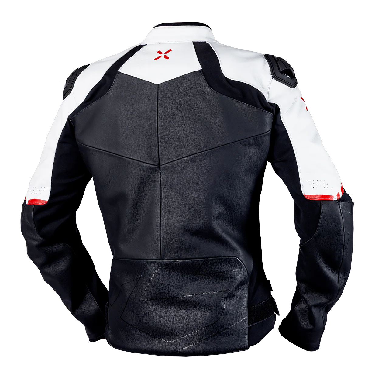 Ace 1.0 Lederjacke - schwarz-weiss-rot - Image 3