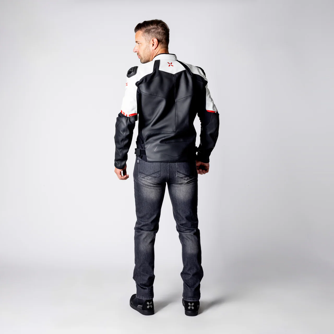 Ace 1.0 Lederjacke - schwarz-weiss-rot - Image 5