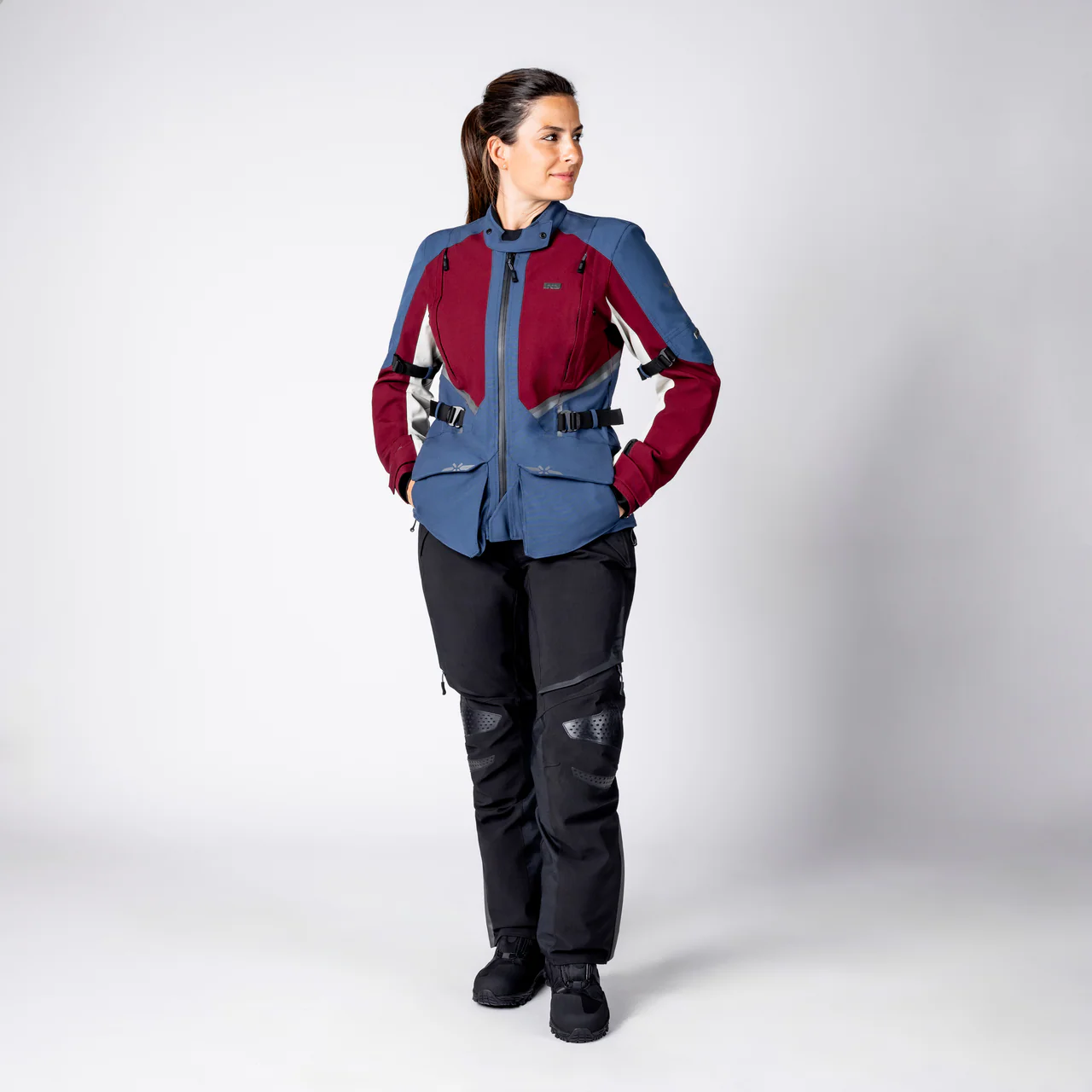 Damen Tourster-STX 1.0 Laminatjacke - weinrot-blau-cool grey - Image 4