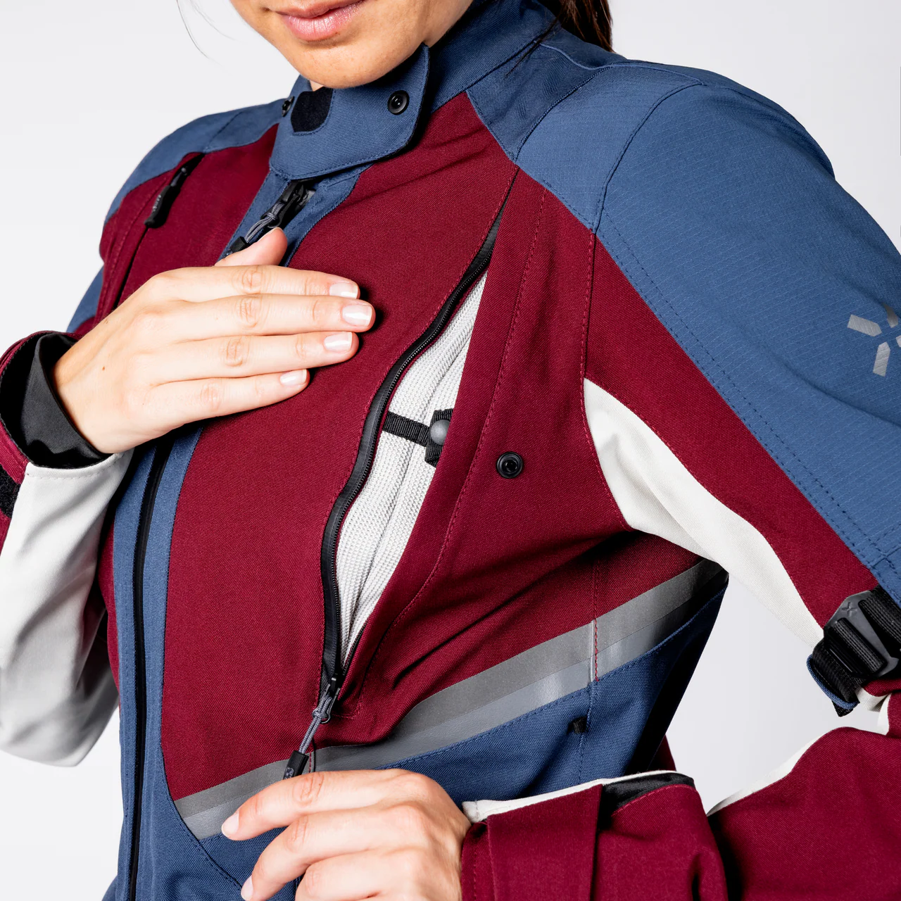 Damen Tourster-STX 1.0 Laminatjacke - weinrot-blau-cool grey - Image 9