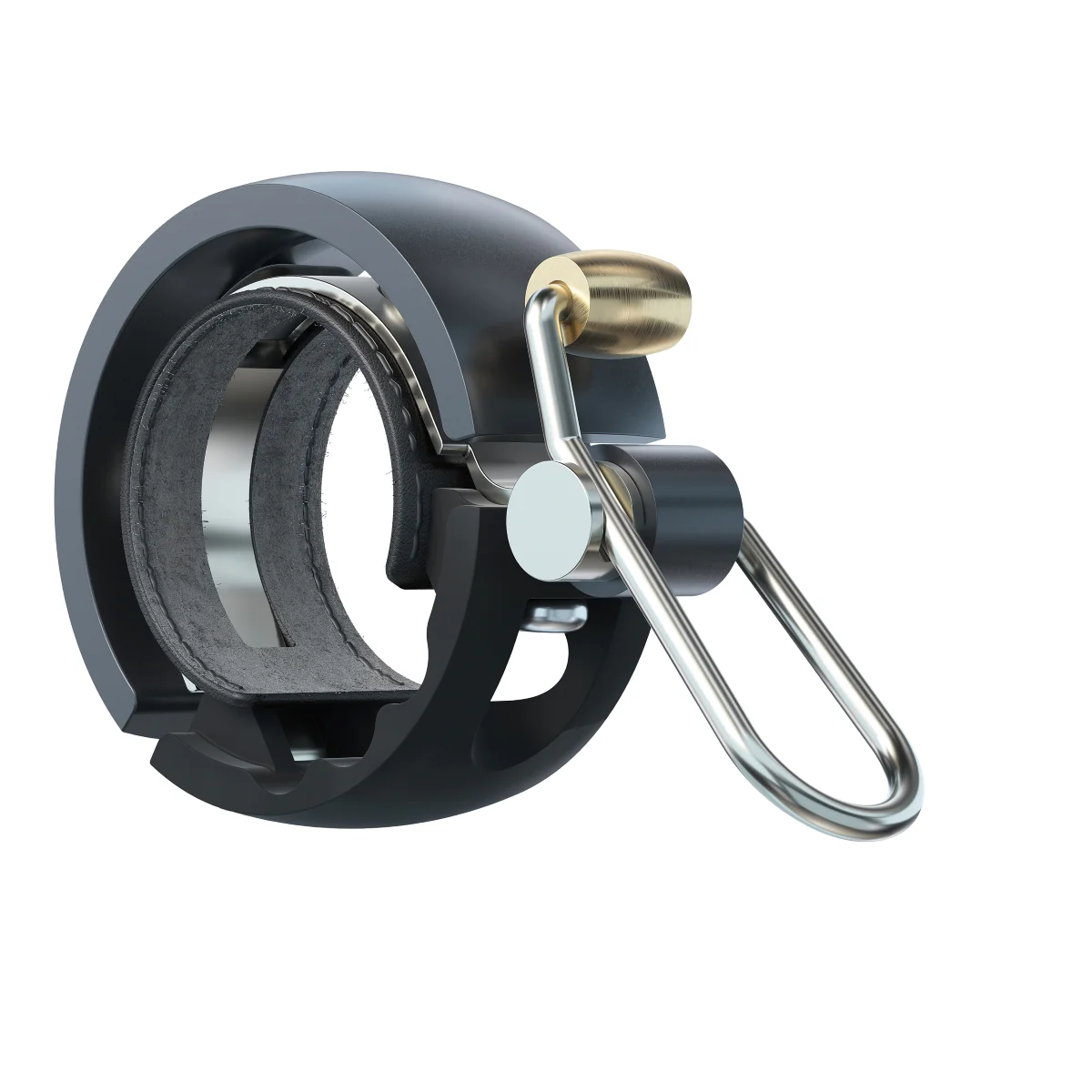 Oi Luxe Fahrradklingel - Schwarz/Grau - Small, 22.2mm