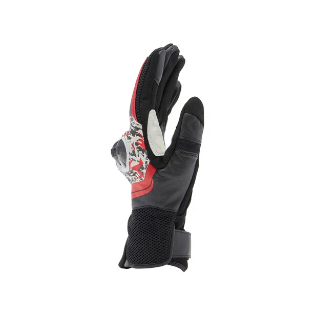 MIG 3 Unisex Lederhandschuhe - Black/Red Spray/White - Image 2