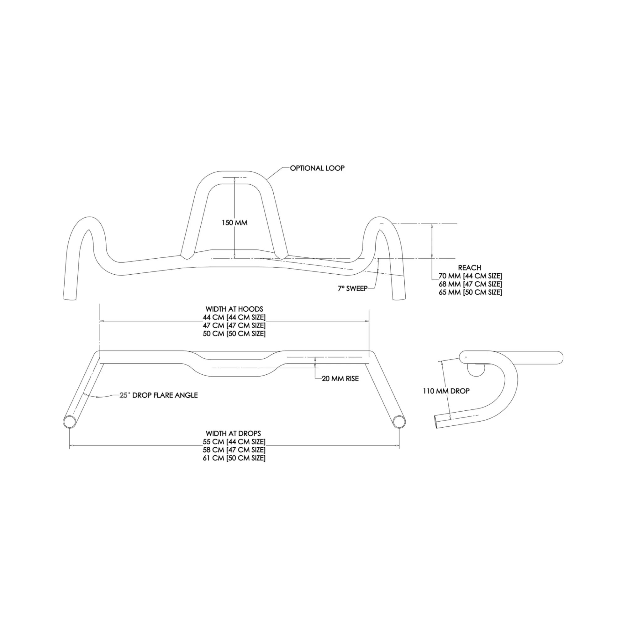 Kitchen Sink Handlebar Drop Bar + Loop Gravel-Lenker mit Aero-Auflieger - Image 6
