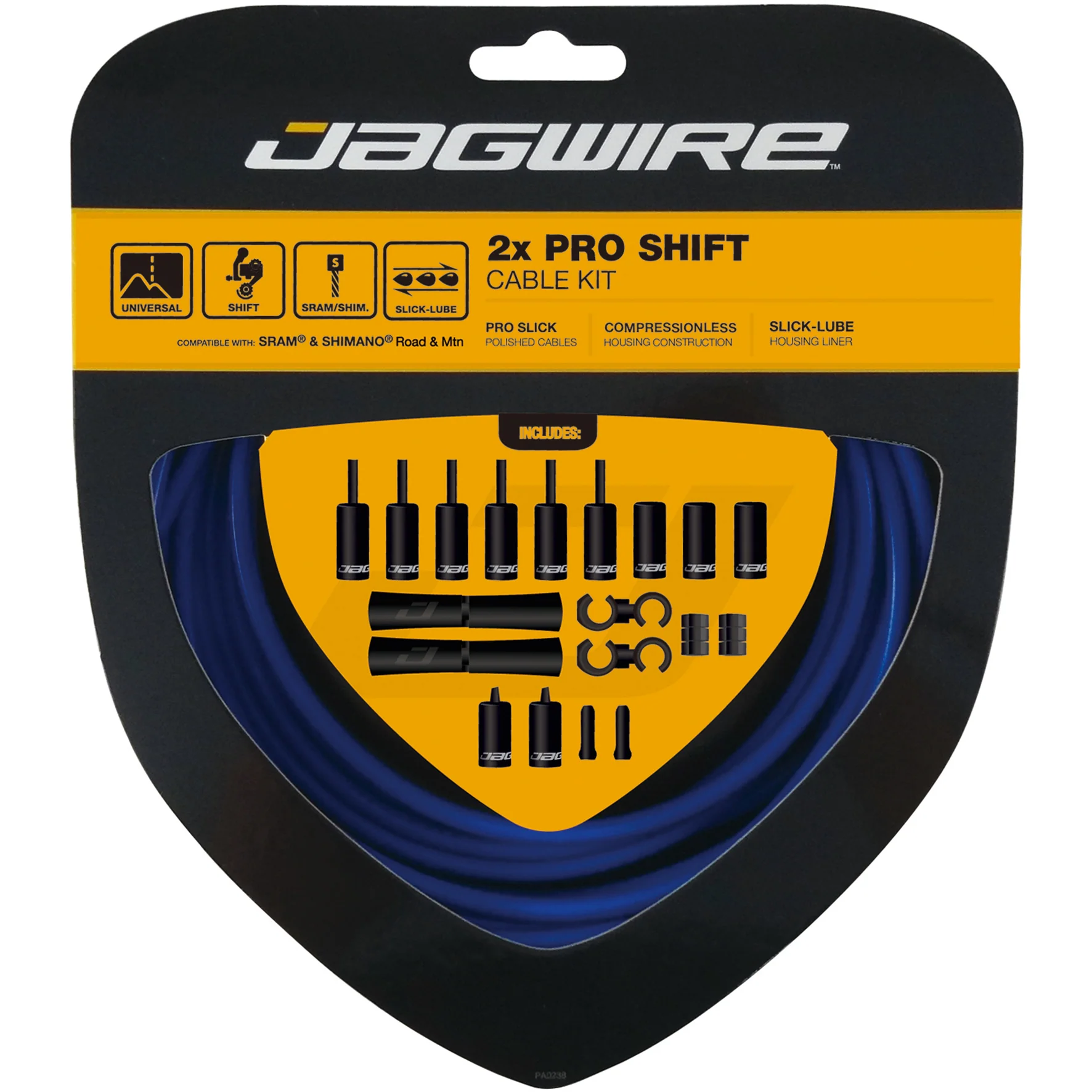 Schaltzugset Road & Mountain Pro 2x - sid-blau