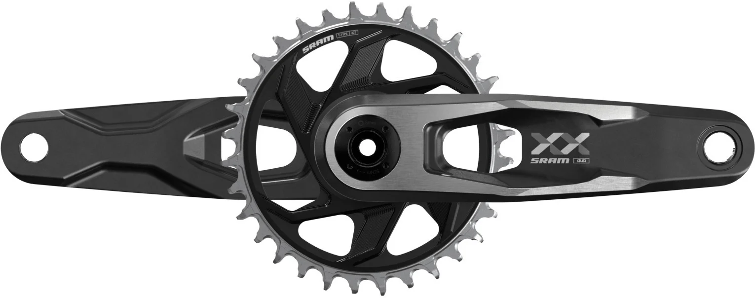 XX DH T-Type Kurbelgarnitur, 56.5mm, 7-fach - schwarz